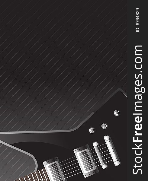 Guitar fragment on a black background. Guitar fragment on a black background