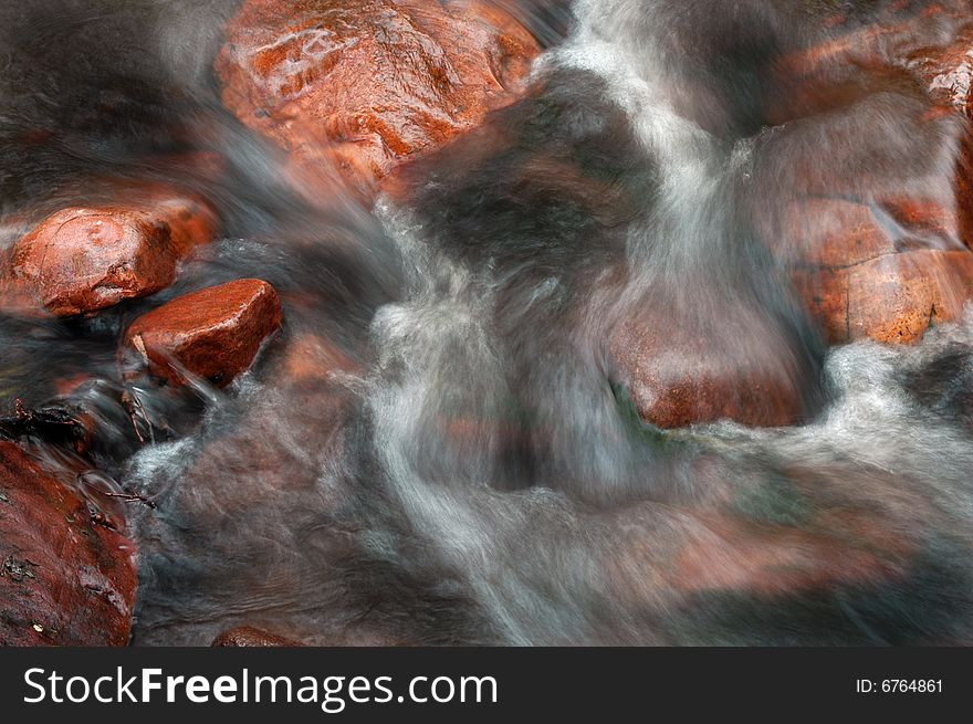 River water flowing past rocks and stones