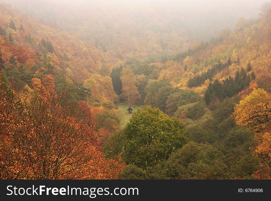 A cratch in bohemian autumn forest