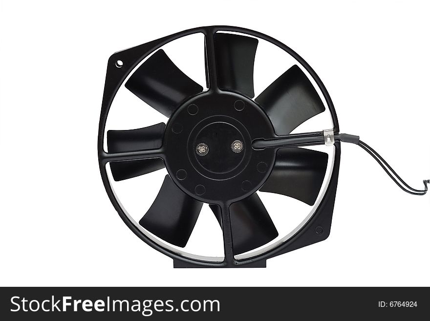 The black fan on a white background. The black fan on a white background