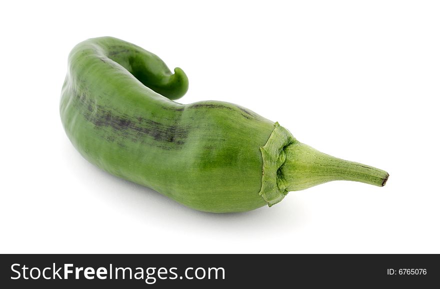 Green pepper on a white background