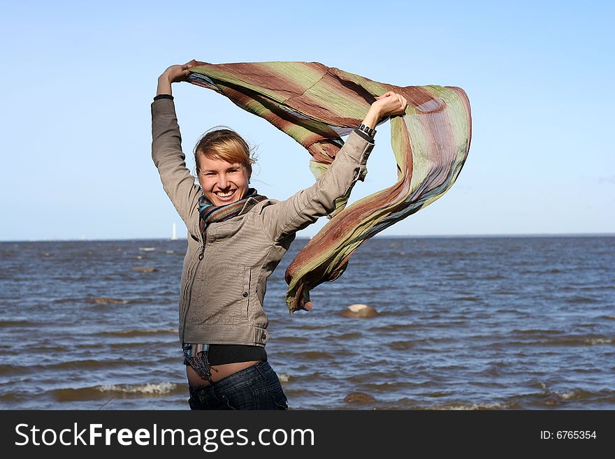 Blond Woman With Scarf.