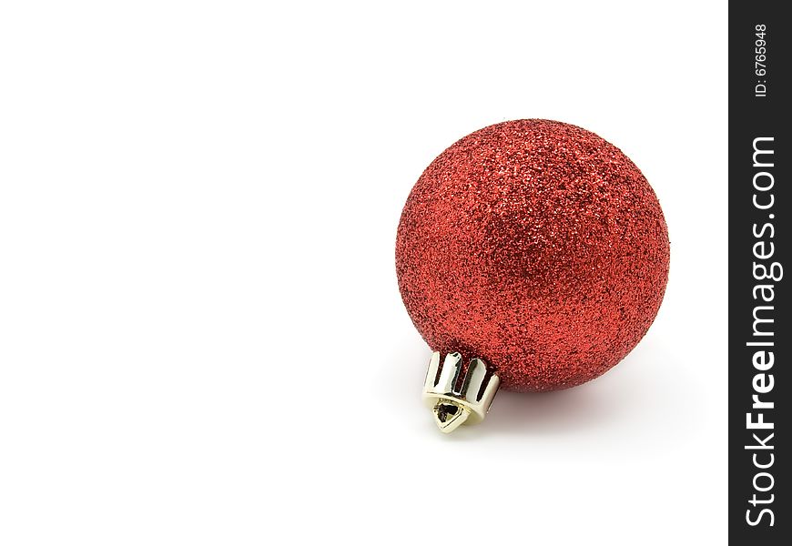 Decorative Christmas bauble with bow ribbon