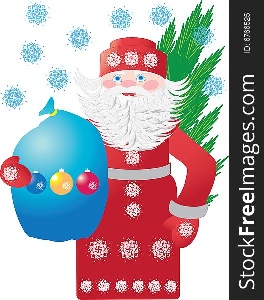 The vector illustration contains the image of Santa Claus