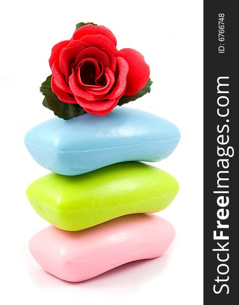 Colourful Soap And Aroma Rose