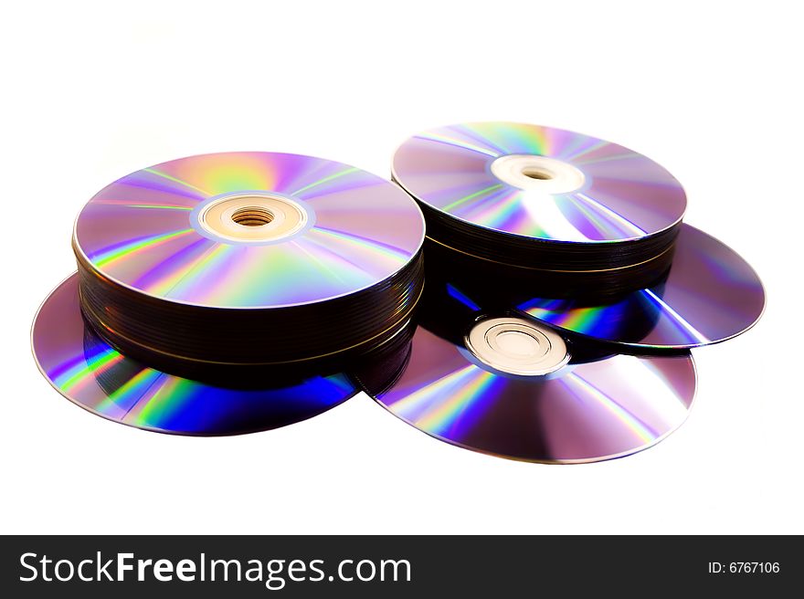 Disks isolated on a white background