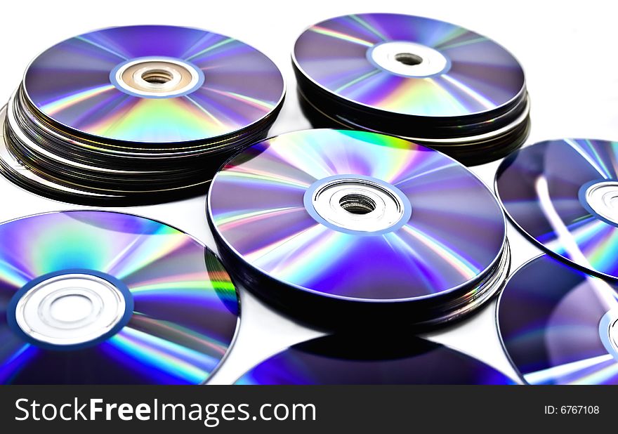 Disks isolated on a white background