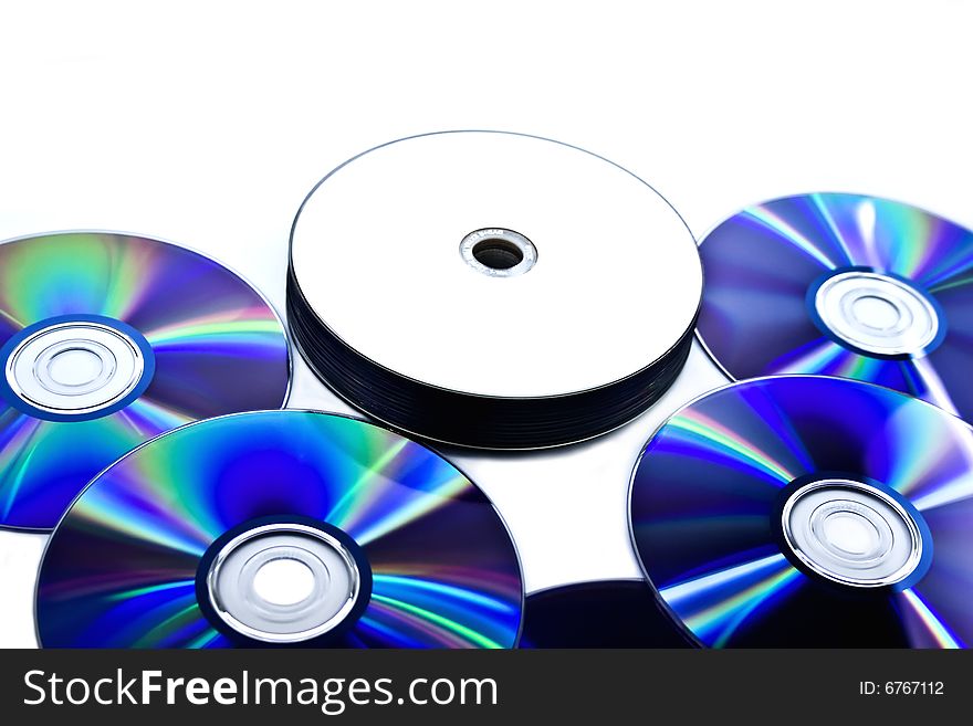 Disks isolated on a white background