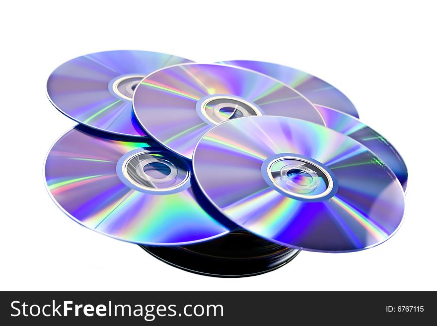 Disks isolated on a white background