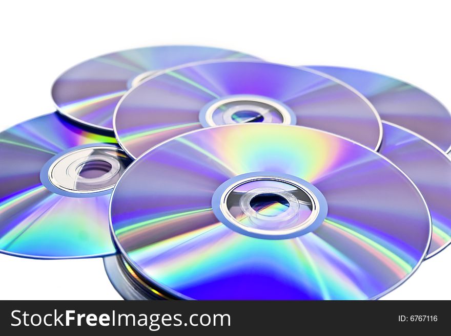 Disks isolated on a white background