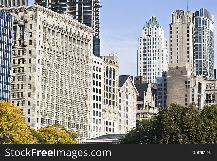 Architecture along Michigan Avenue in Chicago