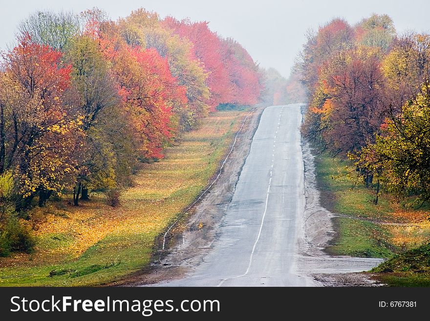 Autumn road un siuthern ukraine