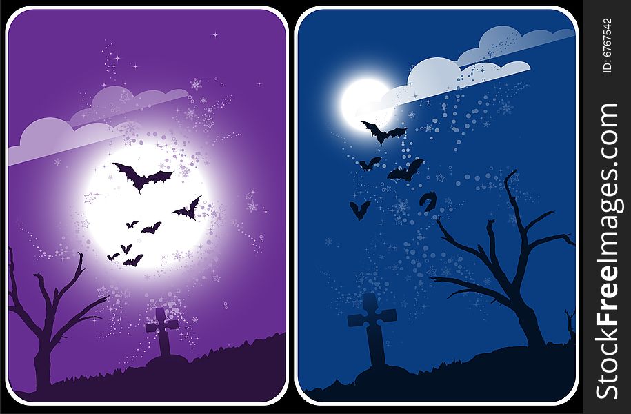 Halloween theme cards with rip for your message. Halloween theme cards with rip for your message