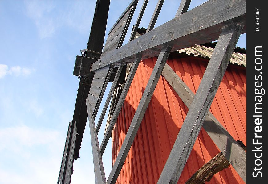 Wooden mill in Öland, Sweden