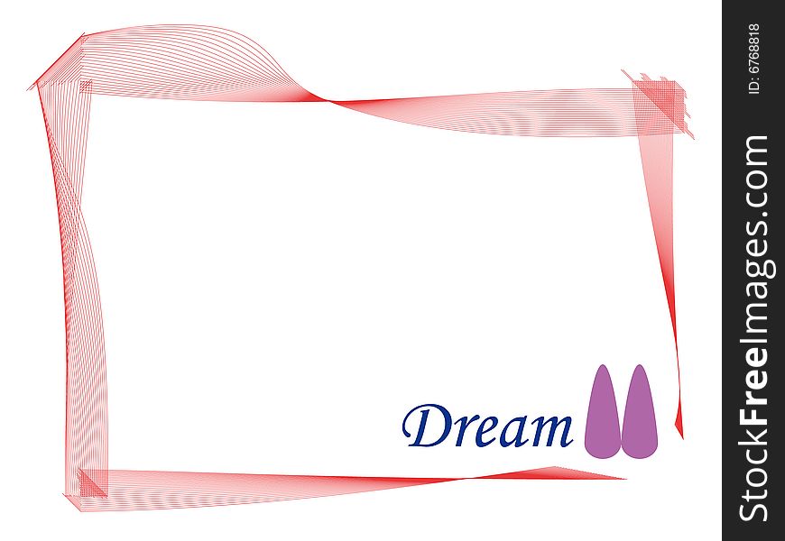 Pink border on white background with tow pink tree