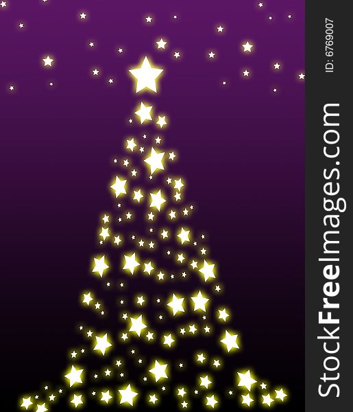 Decorative christmas tree on green background