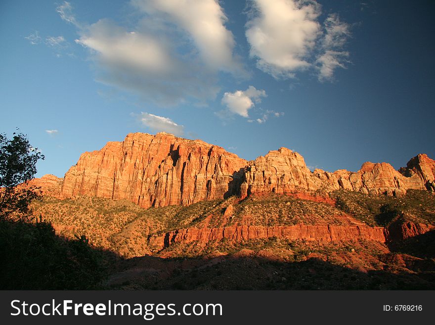 Zion Rocks And Clouds