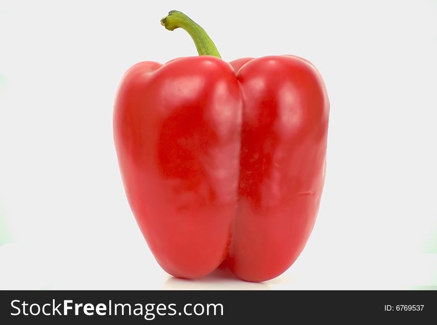 A red pepper isolated on white