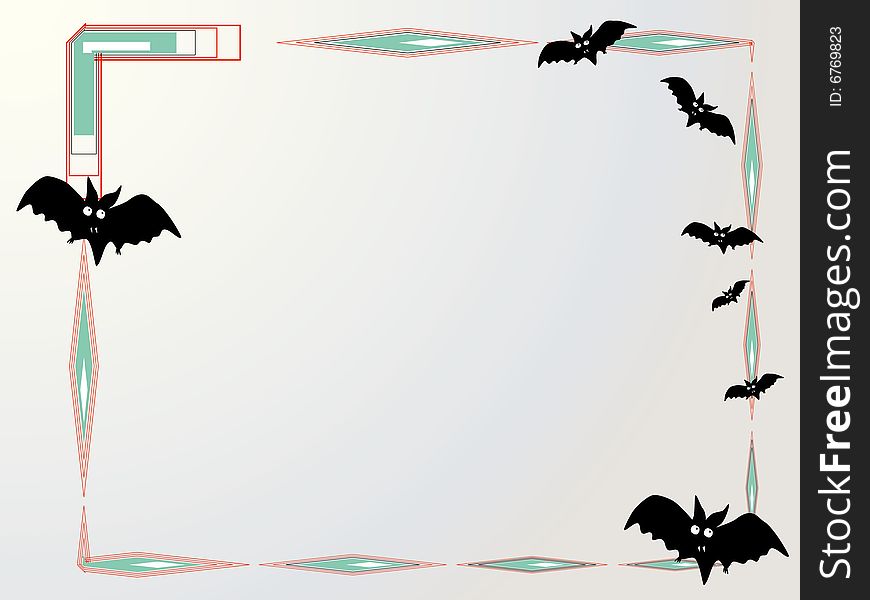 Vector frame with bats ,element for design. Vector frame with bats ,element for design
