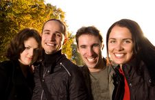 Friends Having Fun Outdoors Stock Images
