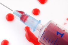 Syringe And Blood Drops Royalty Free Stock Photo Syringe And Blood Drops Royalty Free Stock Photo