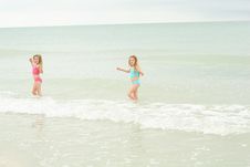 Twin Sisters At The Beach Stock Photography