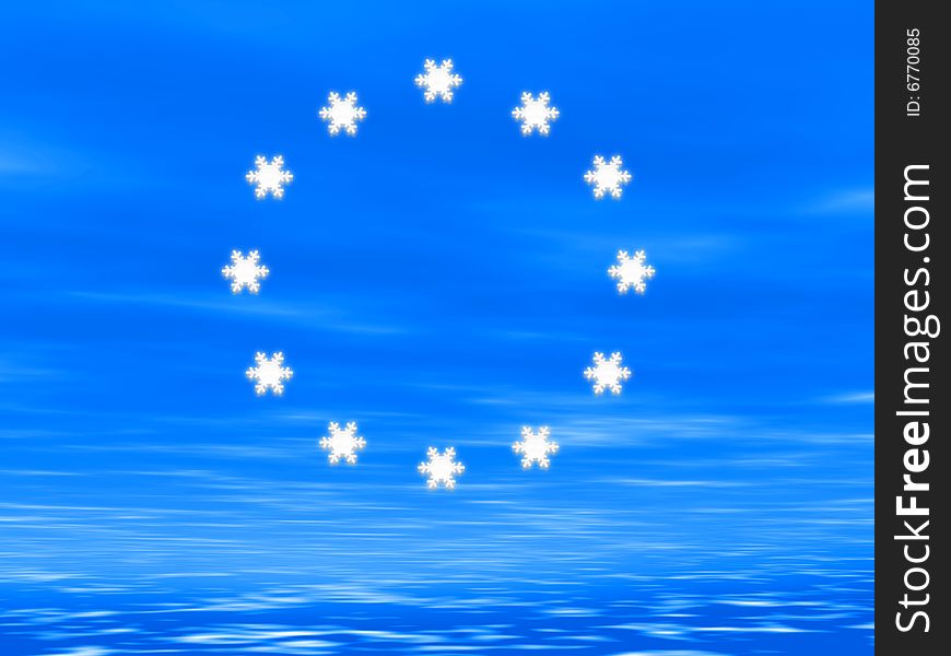 Snowflake euro flag