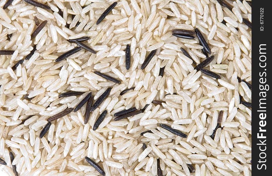 Background of white and brown rice
