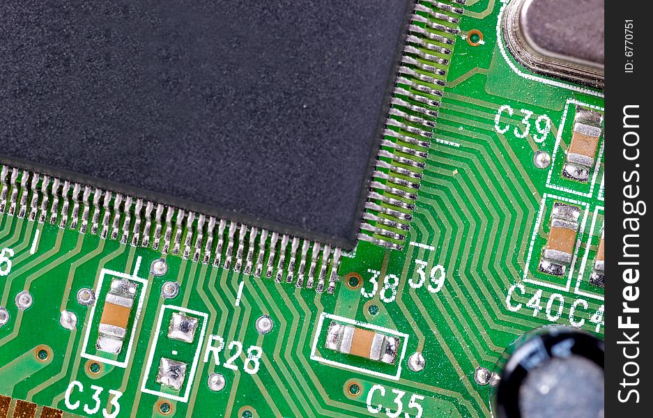 Close-up of the electronic circuit