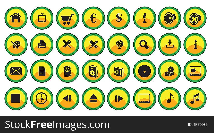 Vector illustration of fifty web icons isolated on white background. Vector illustration of fifty web icons isolated on white background