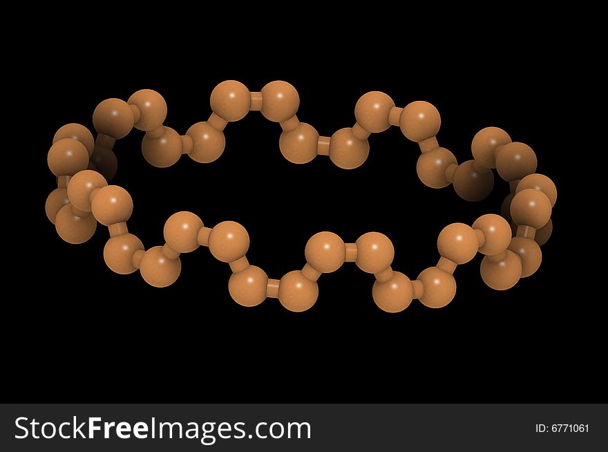 Computer generated illustration of ring-shaped molecule