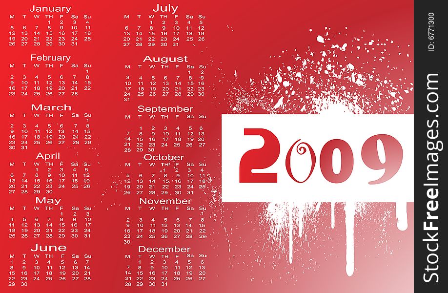 Calendar for the next Year vector illustration