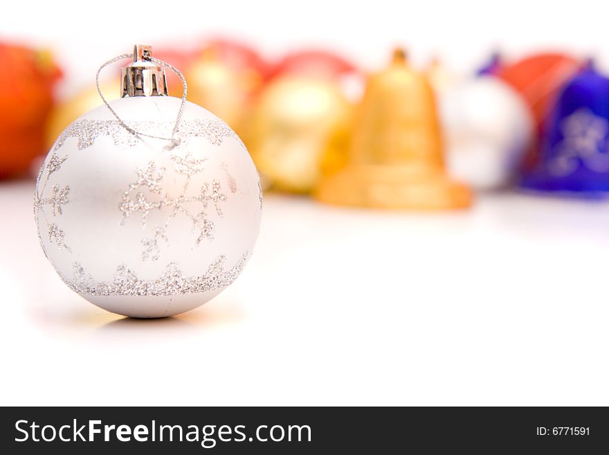 Christmas decoration set on a white background