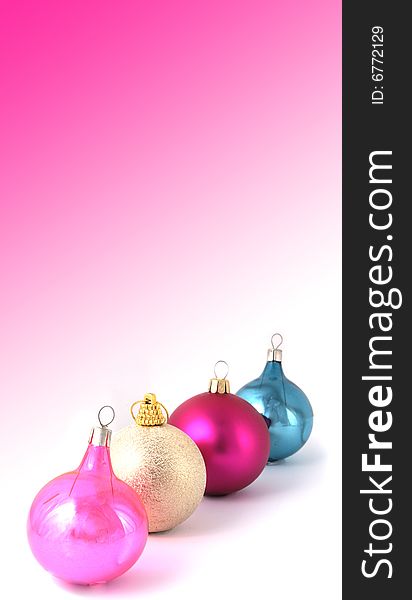 Background with a christmas-tree decoration different color.