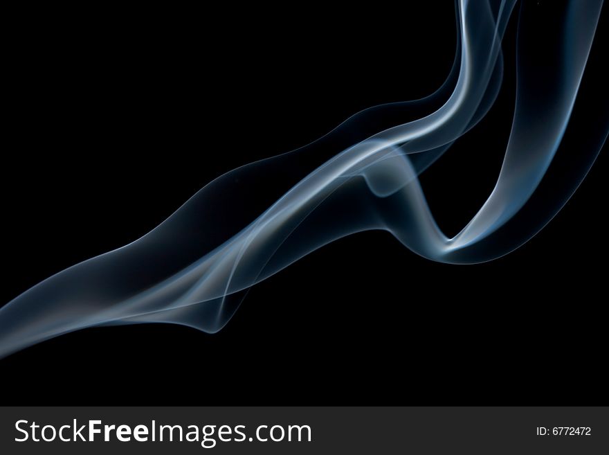 Grey smoke isolated on black