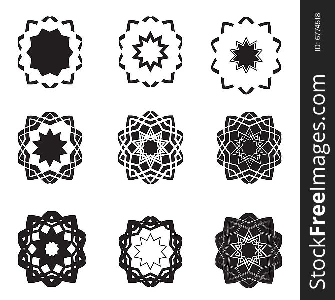 abstract star icons and logos