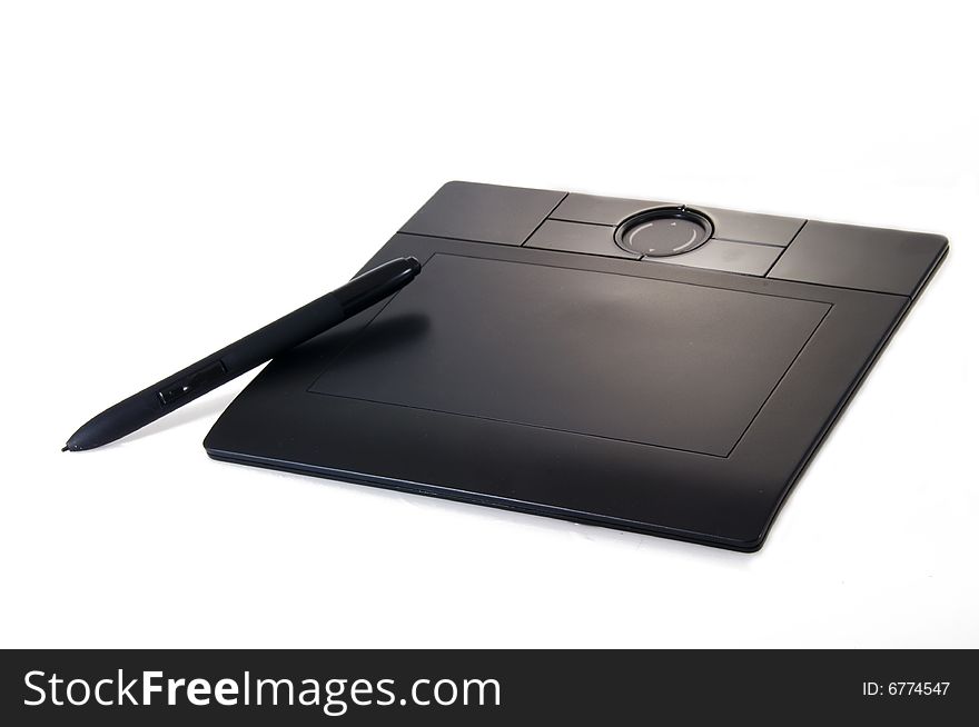 Graphic tablet isolated on white background. Graphic tablet isolated on white background