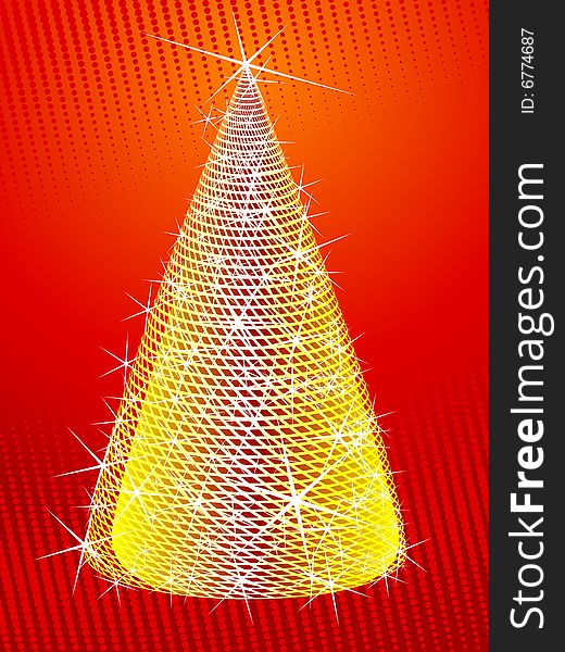 Golden Christmas tree design. Welcome to my portfolio