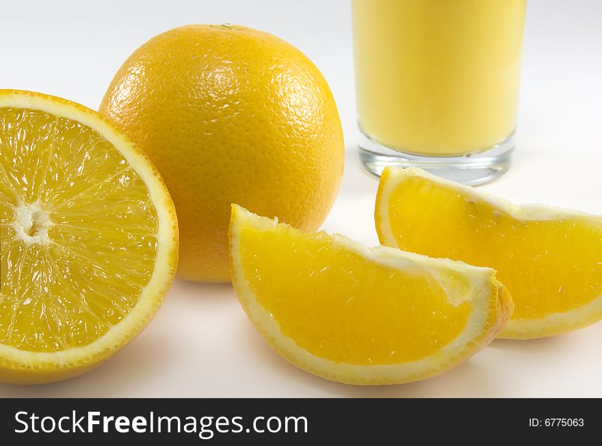 Oranges With Orange Juice Drink