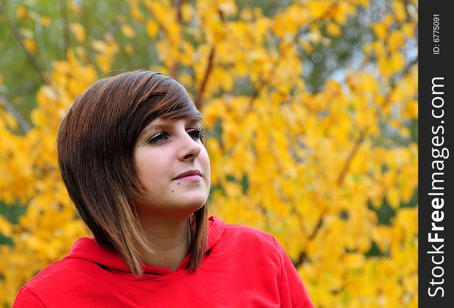 Shot of a pretty teenage girl in autumn. Shot of a pretty teenage girl in autumn