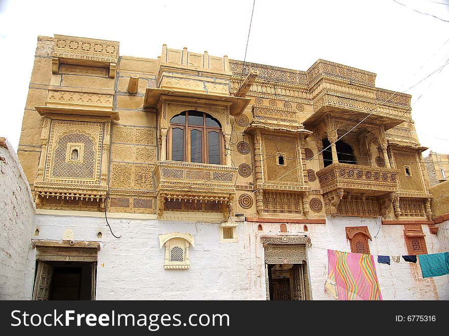 A haveli in Jaisalmer, Rajasthan, India. A haveli in Jaisalmer, Rajasthan, India