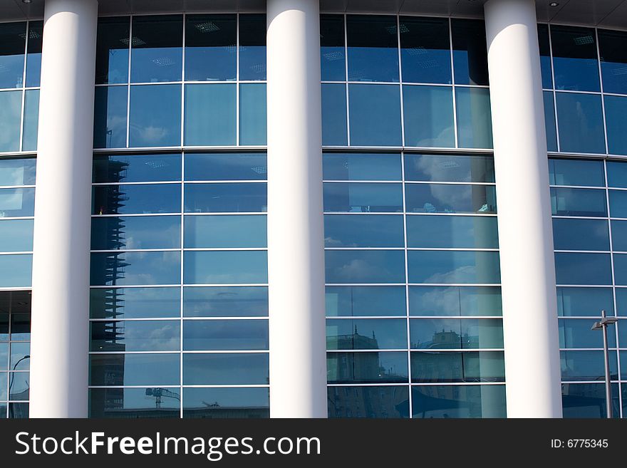 Business modern glass building background. Business modern glass building background