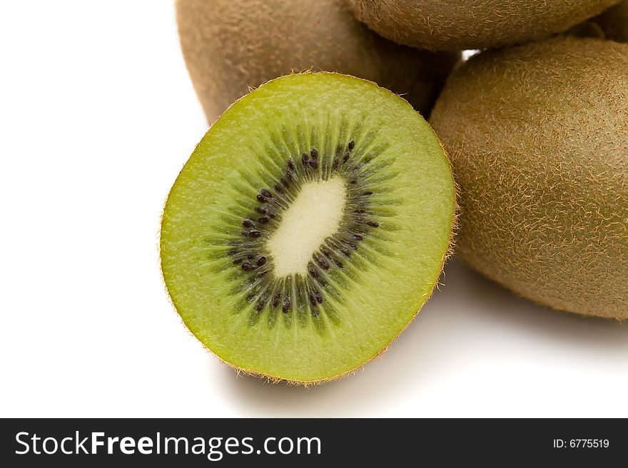 Ripe kiwi isolated on white