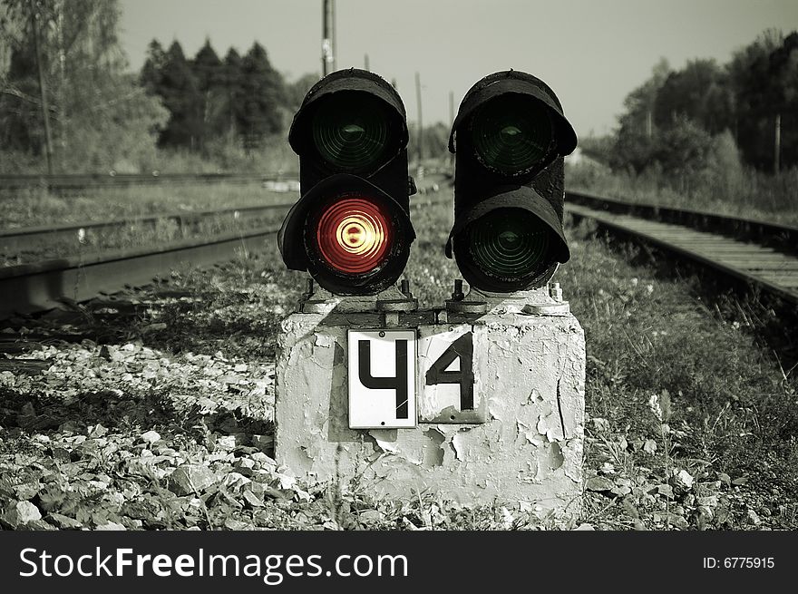 Old semaphore on the railway