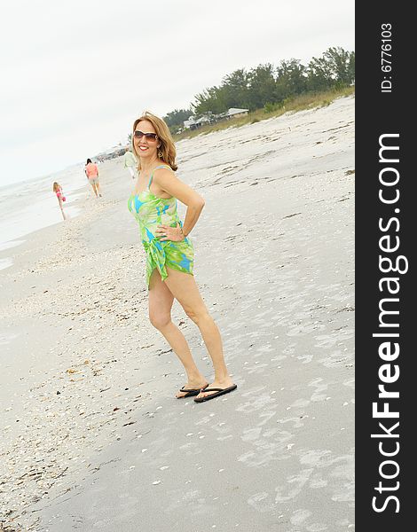 Shot of a woman on the beach