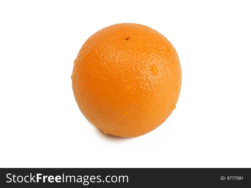 A photo of one fresh orange