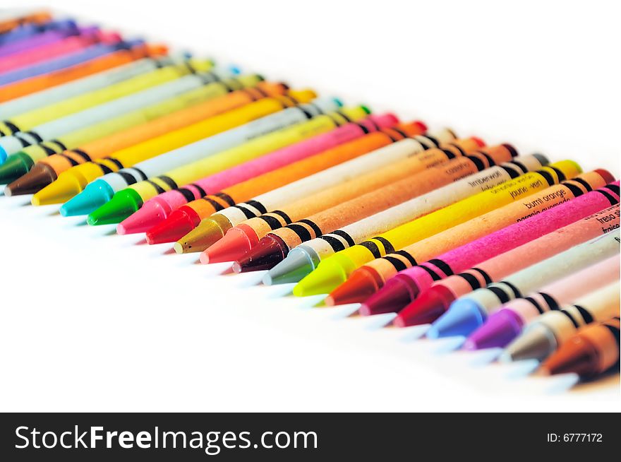 Color Crayons In A Straight Line