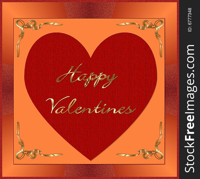Beautiful orange valentines card-Happy Valentines