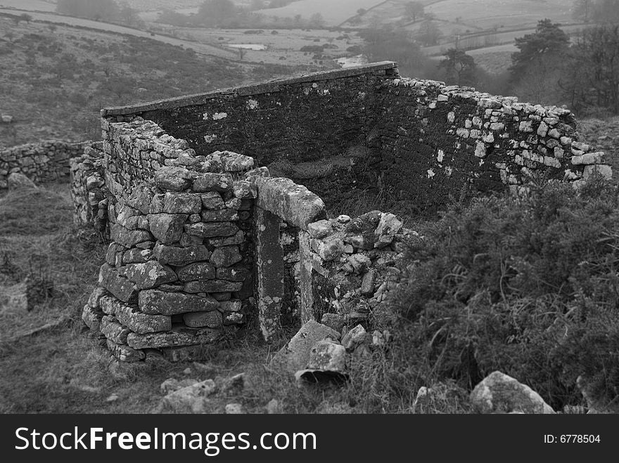 Old house on the moors, Dartmoor Devon England