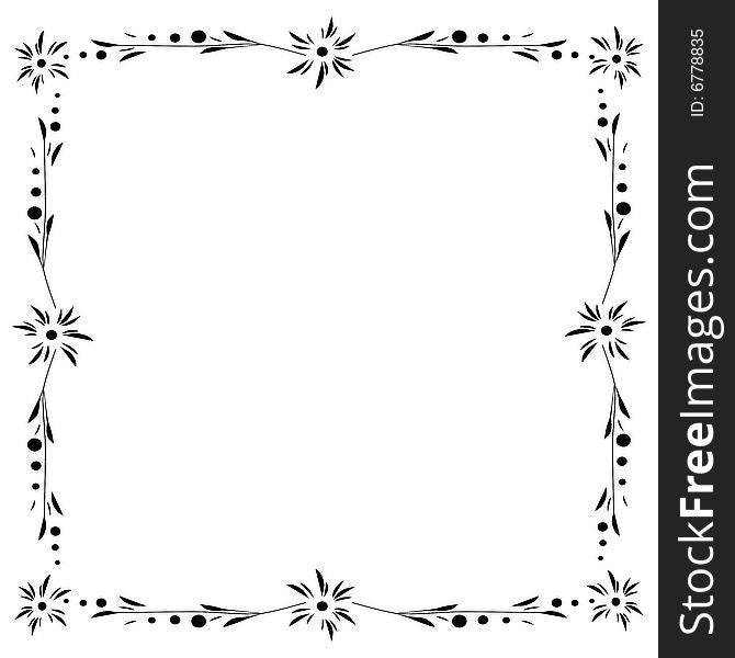 Illustration, black and white vector abstract frame. Illustration, black and white vector abstract frame